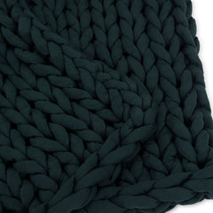 Folded corner detail shot of Nuzzie blanket #Color_Forest-Green