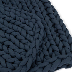 Folded corner detail of Nuzzie weighted blanket #Color_Dusty-Blue