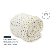 Rolled blanket with sheep icon and benefits #Color_Cream