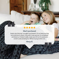 Kids with blanket on couch, 5 star review#Color_Charcoal